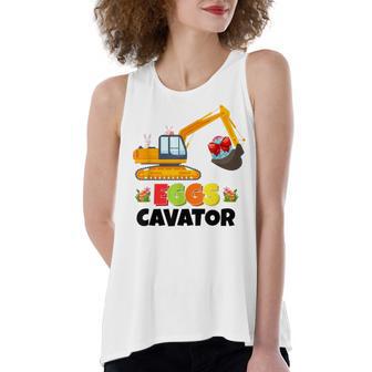 Excavator Shirts For Toddler Boys Girls Easter Eggs Cavator Women's Loose Fit Open Back Split Tank Top | Favorety DE