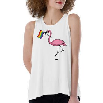 Flamingo Lgbt Flag Cool Gay Rights Supporters Women's Loose Tank Top | Mazezy