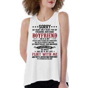 Freaking Awesome Boyfriend V2 Women's Loose Fit Open Back Split Tank Top | Favorety CA