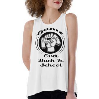 Game Over Back To School Women's Loose Fit Open Back Split Tank Top | Favorety UK