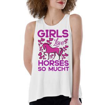 Girls Love Hhoresed So Much Women's Loose Fit Open Back Split Tank Top | Favorety CA