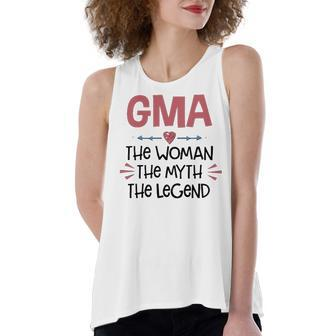 Gma Grandma Gift Gma The Woman The Myth The Legend Women's Loose Fit Open Back Split Tank Top - Seseable