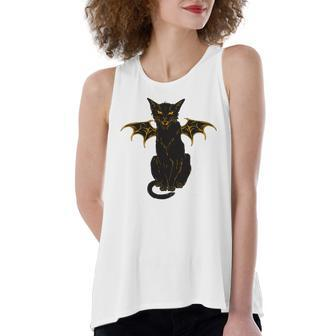 Halloween Black Cat With Wings Boy Girl Women's Loose Tank Top | Mazezy