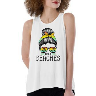 Hola Beaches Beach Vacation Summer For Women's Loose Tank Top | Mazezy