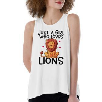 Just A Girl Who Loves Lions Cute Lion Animal Costume Lover Women's Loose Tank Top | Mazezy