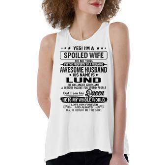 Lund Name Gift Spoiled Wife Of Lund Women's Loose Fit Open Back Split Tank Top - Seseable