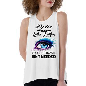 Lydia Name Gift Lydia I Am Who I Am Women's Loose Fit Open Back Split Tank Top - Seseable