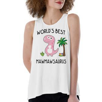 Maw Maw Grandma Gift Worlds Best Mawmawsaurus Women's Loose Fit Open Back Split Tank Top - Seseable