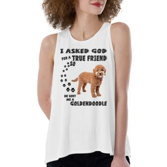 Mini Goldendoodle Quote Mom Doodle Dad Art Cute Groodle Dog Women's Loose Tank Top | Mazezy