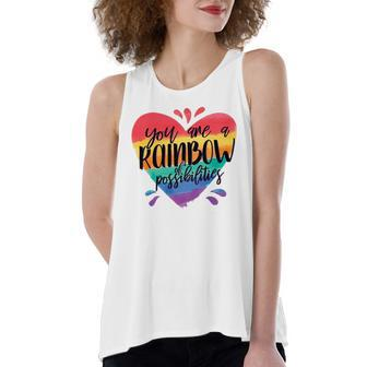 Rainbow Teacher You Are A Rainbow Of Possibilities Women's Loose Tank Top | Mazezy