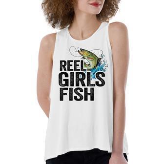 Reel Girl Fish Women's Loose Fit Open Back Split Tank Top | Favorety CA