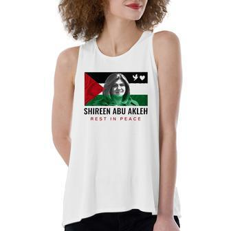 Rip Shireen Abu Akleh Palestine Palestinian Flag Women's Loose Tank Top | Mazezy