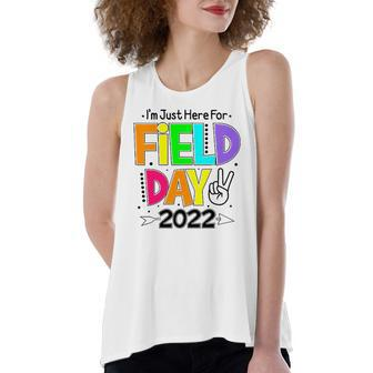 School Field Day Teacher Im Just Here For Field Day 2022 Peace Sign Women's Loose Tank Top | Mazezy