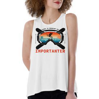 School Is Important But Skiing Is Importanter Women's Loose Fit Open Back Split Tank Top | Favorety CA