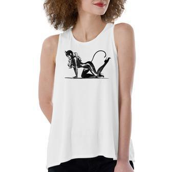 Sexy Catsuit Latex Black Cat Costume Cosplay Pin Up Girl Women's Loose Tank Top | Mazezy