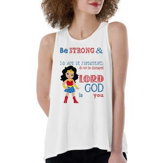 Superhero Christian Be Strong And Courageous Joshua 19 Women's Loose Tank Top | Mazezy