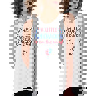 Womens 4Th Of July Pregnancy A Little Firecracker Is On The Way Women's Loose Fit Open Back Split Tank Top | Seseable UK