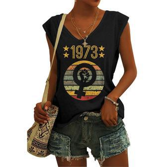 1973 Rights Feminist Vintage Pro Choice Women's V-neck Tank Top | Mazezy