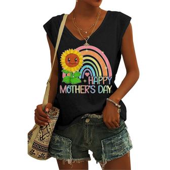 Happy Mothers Day 2022 Sunflower Rainbow Mom Grandma Women  Women's V-neck Casual Sleeveless Tank Top