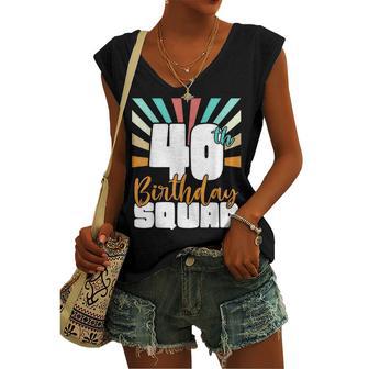 40Th Birthday Squad Vintage Retro 40 Year Old Birthday Women's Vneck Tank Top | Seseable UK