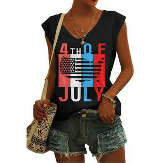 4Th Of July Usa Patriotic Family Matching Mom Dad Boy Girl Women's Vneck Tank Top - Seseable