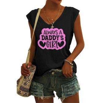 Always A Daddys Girl Girls Daughter Women's V-neck Tank Top | Mazezy