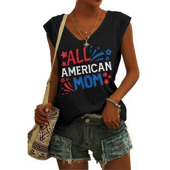 All American Mom 4Th Of July Pride Patriot Flag Mother Party Women's Vneck Tank Top - Seseable