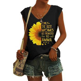 Amma Grandma Only The Best Moms Get Promoted To Amma Women's Vneck Tank Top - Seseable
