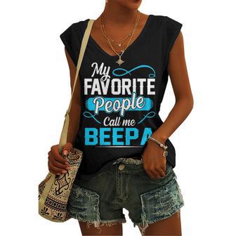 Beepa Grandpa My Favorite People Call Me Beepa V2 Women's Vneck Tank Top - Seseable