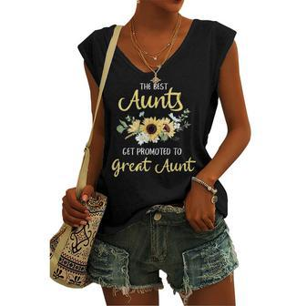 The Best Aunts Get Promoted To Great Aunt New Great Aunt Women's V-neck Tank Top | Mazezy