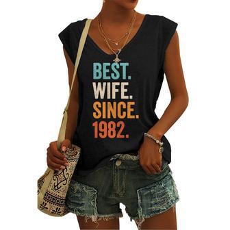 Best Wife Since 1982 40Th Wedding Anniversary 40 Years Women's V-neck Tank Top | Mazezy