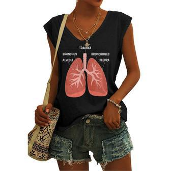 Biology Teacher Anatomical Chart Respiratory System Women's V-neck Tank Top | Mazezy