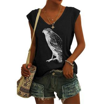 Bird Falcon Bird Of Prey Women's V-neck Tank Top | Mazezy