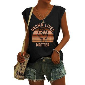 Brown Lives Matter Melanin For And Toddler Women's V-neck Tank Top | Mazezy