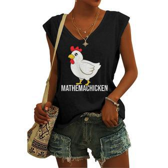 Chicken Mathematician Math Mathemachicken Women's V-neck Tank Top | Mazezy