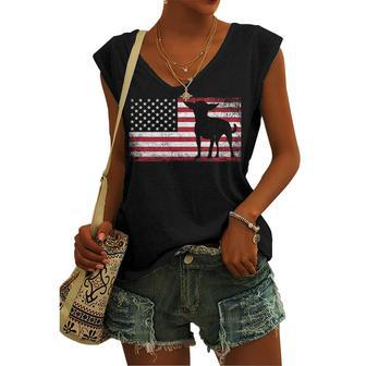 Chihuahua Dog 4Th Of July American Flag Usa America Mom Dad V2 Women's Vneck Tank Top - Seseable