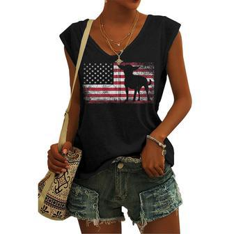 Chihuahua Dog 4Th Of July American Flag Usa America Mom Dad Zip Women's Vneck Tank Top - Seseable