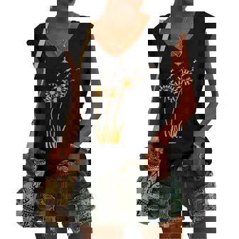 Chihuahua Flower Flying Chihuahua Dandelion Chihuahua Women's V-neck Tank Top | Mazezy