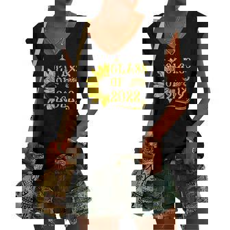 Class Of 2022 Sunflower Graduation Senior Graduate 22 Women's V-neck Tank Top | Mazezy