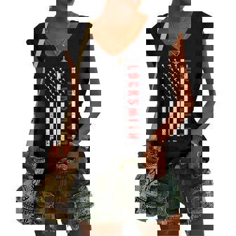 Cool Locksmith Art For American Flag Lock Picker Women's V-neck Tank Top | Mazezy