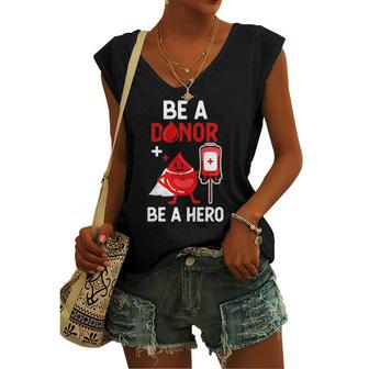 Cute Blood Donor Art For Phlebotomy Blood Donation Women's V-neck Tank Top | Mazezy