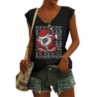 Dabbing Santa Claus Christmas Dab Boys Youth Women's V-neck Tank Top | Mazezy AU