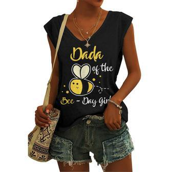 Dada Of The Bee Day Girl Birthday Party Women's Vneck Tank Top - Seseable