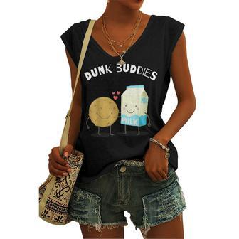 Dunk Buddies Cute Milk & Cookie For Kids And Adults Women's Vneck Tank Top - Seseable