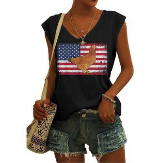 Farmer Dad 4Th Of July Patriotic Chicken Daddy Women's Vneck Tank Top - Seseable