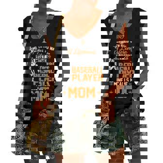 My Favorite Baseball Player Calls Me Mom For Mother Women's V-neck Tank Top | Mazezy