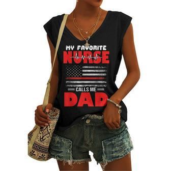 My Favorite Nurse Calls Me Dad - Fathers Day Or 4Th Of July Women's Vneck Tank Top - Seseable