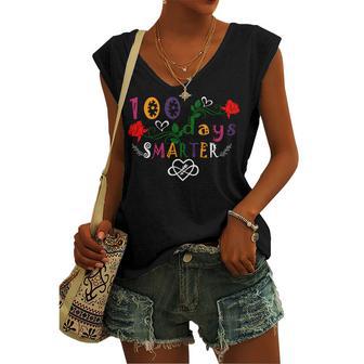 Funny 100 Days Smarter Shirt Happy 100Th Day Of School Gifts Women's V-neck Casual Sleeveless Tank Top | Favorety UK