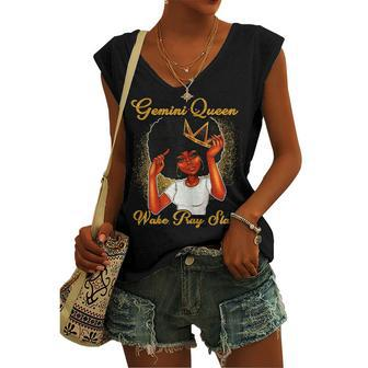 Womens Gemini Queens Are Born In May 21 - June 21 Birthday Women's Vneck Tank Top - Seseable