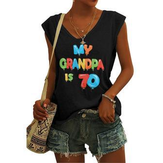 My Grandpa Is 70 Years Old Grampa 70Th Birthday Idea For Him Women's V-neck Tank Top | Mazezy